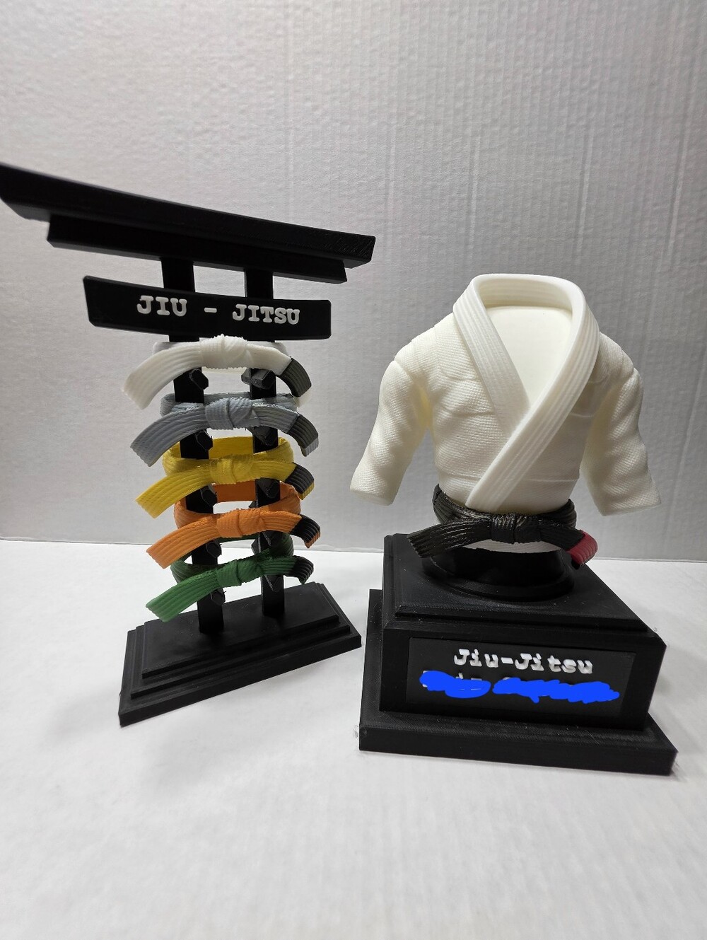 Martial Arts Gi and Belt Display Set - White Gi with Multi-Color Belts
